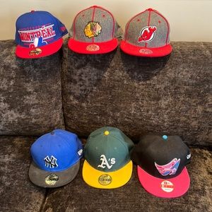 6 Men’s MLB and NHL ball caps